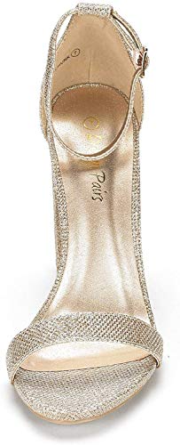Dream Pairs Women's Hi-Chunk Gold Glitter High Heel Pump Sandals - 8 M Us #TOP4