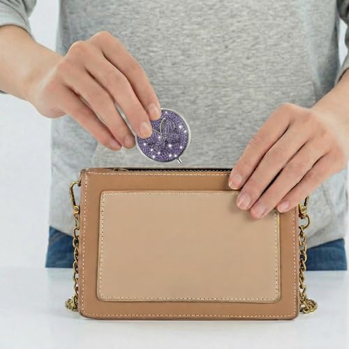 Image of Medicine Organizer Box Butterfly Pocket Pharmacy Bling Travel Pill Case Box for Purse Mini Pill Holder Organizer Small Pills Container for Vitamin(Purple)