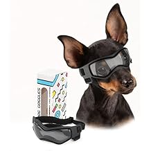Dog Goggles Small Breed, Dog Sunglasses UV Protection Puppy Eyewear for Small Pet Outdoor Riding Driving, Black S