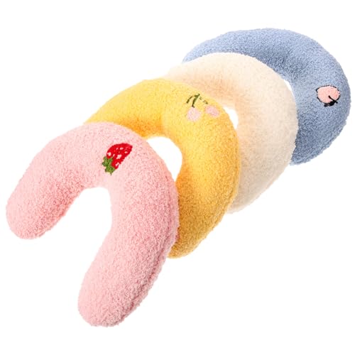 CORHAD 4個 猫の枕 犬用ベッド 猫抱き枕 かわいい猫ベッド 猫用ペット冷却マット 寝るための枕 寝具 猫のU字枕 携帯用猫枕 U字型の猫枕 首の保護小さな枕 コの字の猫首枕 ポリエステル