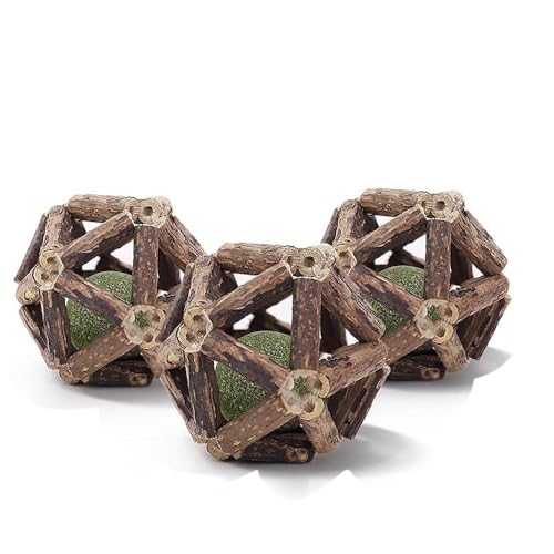 猫歯ぎしり棒 猫ミント猫噛むおもちゃ 猫草球逗子猫棒(3個入)自ハイ気晴らし神器子猫玩具球 天然安全 噛むスティック 歯のクリーニング 無毒 肥満解消運動不足解消ストレス解消 (L)