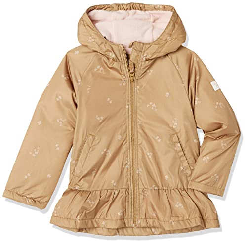 OshKosh B’gosh Baby Girl's Fleece-Lined Jacket, Khaki with Stylish Floral Design