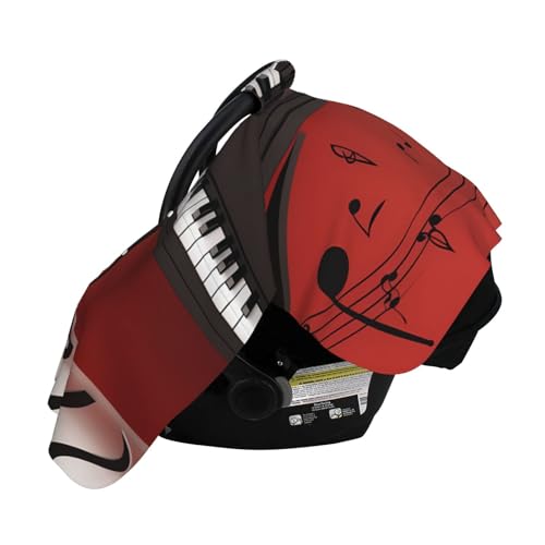 Housse de siège auto bébé notes de musique | Canopy multi-usages et doux - 3