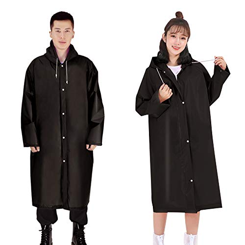 レインコート レディース 自転車 雨具 メンズ 超軽量 防水性 防雪性 大きなつば ジッパーとスナップ付き 徒歩 ハイキング 電気自動車 ユニセックス(黒, L)