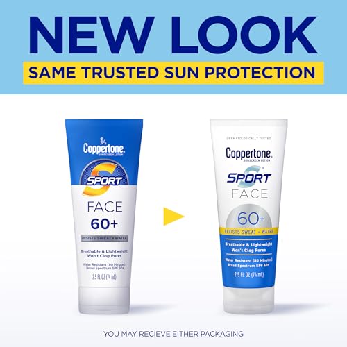 Image of Coppertone Sport Face Sunscreen Lotion SPF 60+, Water Resistant, 2.5 Fl Oz