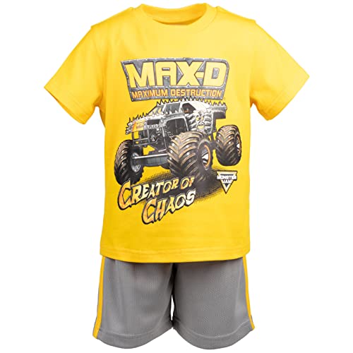 Image of Monster Jam Boys' Athletic 2-Piece T-Shirt and Shorts Set Toddler to Big Kid