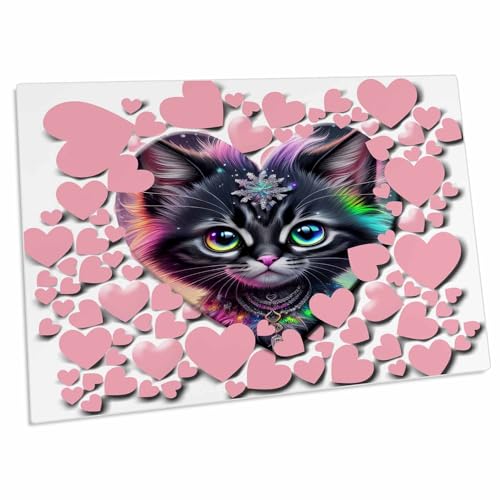 3dRose Desk Pad con diseño furbaby y corazones rosa