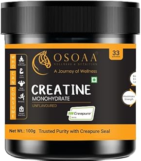 OSOAA 100% Creapure from Germany, Micronized Creatine Monohydrate Powder - 100g | 3g Creatine/Serving | Pre/Post Workout Supplement for Muscle Repair & Recovery | Supports Athletic Performance & Power