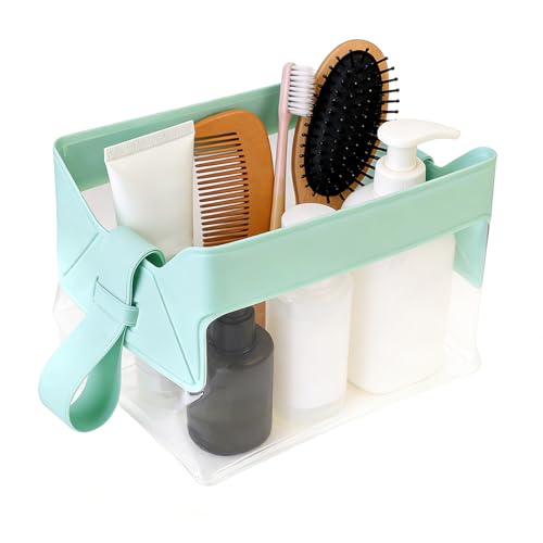 Estuche de aseo transparente, estuche de viaje con cierre magnético para maquillaje | de cosméticos resistente a las fugas | para Vanity en casa, viajes de negocios, vacaciones,, verde, Se