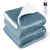 GOHHME 電気毛布 掛け敷き兼用 電気ひざ掛け 140×80cm 電気ブランケット 【両面使用可能フランネル＆厚手生地】6段階温度調節 5段階タイマー機能 こたつ布団 毛玉なし 敷きかけ兼用 ふわふわ 肩掛け 膝掛け 過熱保護 防寒対策 抗菌 防臭 ダニ退治 冷え予防 暖房器具 冬用 冷房対策 PSE認証済