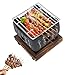 Mini barbecue giapponese in lega di alluminio, griglia decorativa a carbonella con scritta giapponese, mini barbecue portatile da 12 x 12 x 11 cm, elegante griglia da tavolo e decorazione per casa e