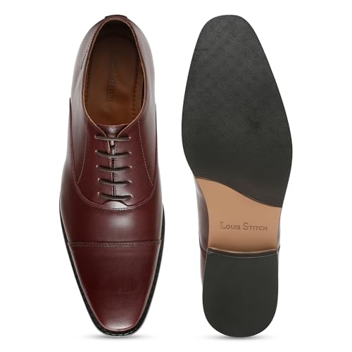 Image of LOUIS STITCH Men's Derby Shoes | Handmade Italian Leather Formal Shoes | Classic Lace-Up Derby Shoes for Men | Premium, Office & Wedding Shoes | Sizes 6-12
