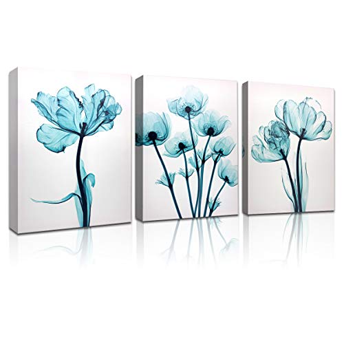 Sosolong Modern Flowers Canvas Art,Wall Art Decor for Living Room,Bedroom,Bathroom (Modern Flowers, 12in16in3)