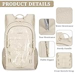 ZOMFELT Hiking Backpack for Women Men, 15L Lightweight Packable Backpack for Trip, Water Resistant Small Travel Backpacks, Foldable daypack for Hiking, Walking, Cycling, Camping, Beige - Image 4
