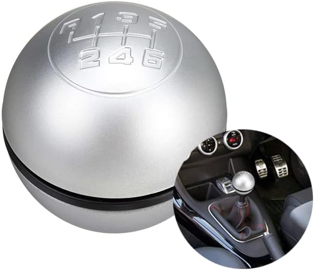 Perilla de palanca de cambios manual para coche de 6 velocidades, palanca de cambios, bola de mano para Alfa Romeo Giulietta 2010-On (plata)