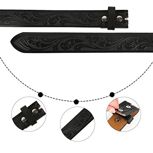 Ssumday Western Belts for Men Women without Buckle,Cowboy Belt 1.5" Genuine Leather Belt for Jeans Pants4