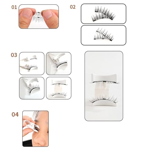 White False Eyelashes Clip,5g Portable Magnetic Eyelash Applicator Set| Easy to Use Lash Applicator Tool Kit| Applicator Magnetic Lashes Kit for Lounging,False Lashes,False Eyelashes and Adhesives - Thumbnail 6