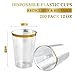 FOCUSLINE 200 Pack 12 oz Gold Rimmed Plastic Cups, Clear Plastic Cups Tumblers, Heavy-duty & Fancy Disposable Hard Cup 12 Ounce with Gold Rim for Wedding Cup Elegant Party Cups