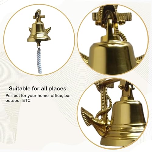 Grande sonnette d'appel murale Anchor en laiton poli avec support ultra robuste - 8