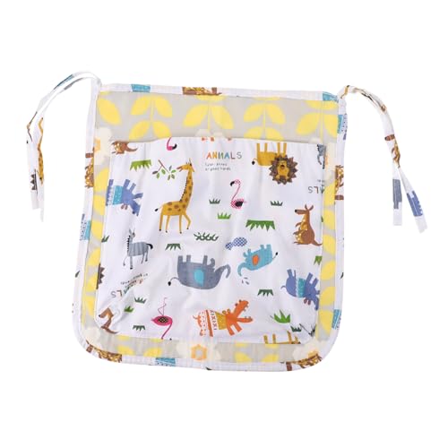 Gogogmee Bolsa Colgante para Cuna Algodón Puro Organizador Multiusos Duradero para Cochecito y Cuna Almacenamiento Práctico para Artículos para Madres Primerizas Diseño de Animales del