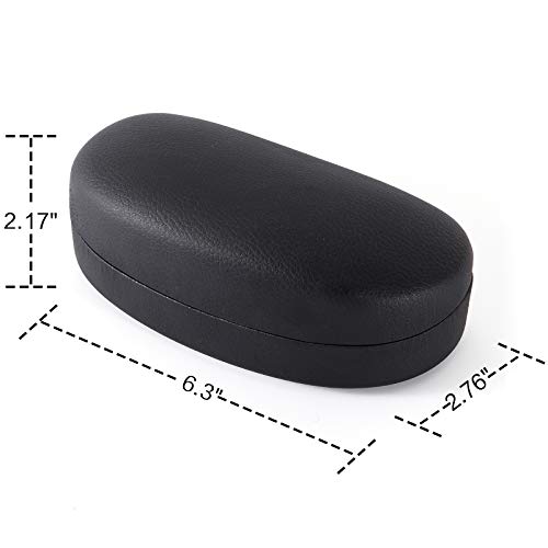 Image of TRIUMPH VISION Sunglasses Case Hard Shell Glasses Case Eyewear Eyeglasses | Sunglass Eyeglass Hard Case for Women and Men Metal PU Leather Lined Storage with Microfiber Cleaning Cloth Protection