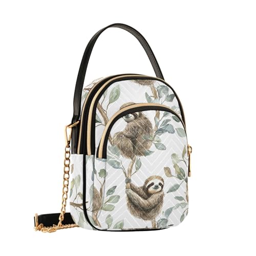 Sac à main paresseux aquarelle, fini les objets perdus grâce au porte-monnaie bandoulière