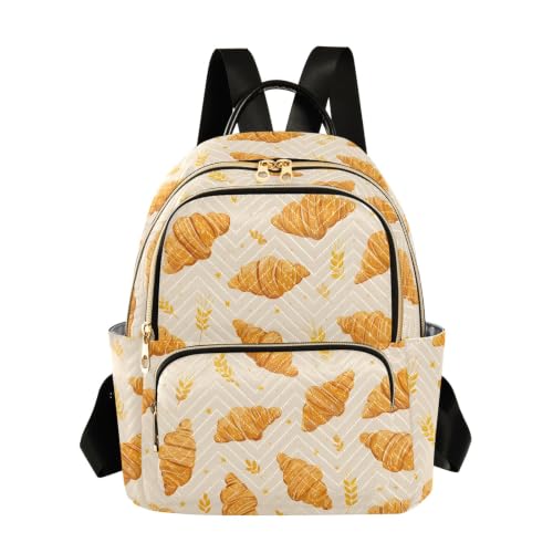 Sac à dos femme antivol avec motif Croissants gourmand pour vos voyages