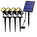 Produktbild T-SUN Solarleuchte Garten, 4 Stück LED Gartenbeleuchtung Solar, Gartenstrahler Solar, 3000K Warmweiß, Wasserdicht LED Solarlampe, Solar Außenleuchte, Gartenlampe, Wegeleuchte, Spotbeleuchtung.