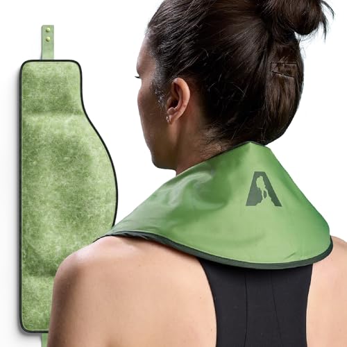 Image of Flexible Neck Ice Pack Wrap, Soft Gel Ice Pack for Neck Pain Relief, Hands-Free Cervical Recovery (8 inch x 23 inch) - Green