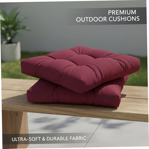 Coussin de chaise en osier en U bordeaux confortable pour assise dure lot 2 - 6