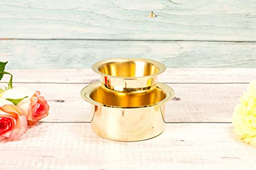 Image of AD ARTS Premium Glossy Brass Filter Coffee Set | Traditional Filter Coffee Maker | Indian Drip Style | 100ml Cofee Brew Set