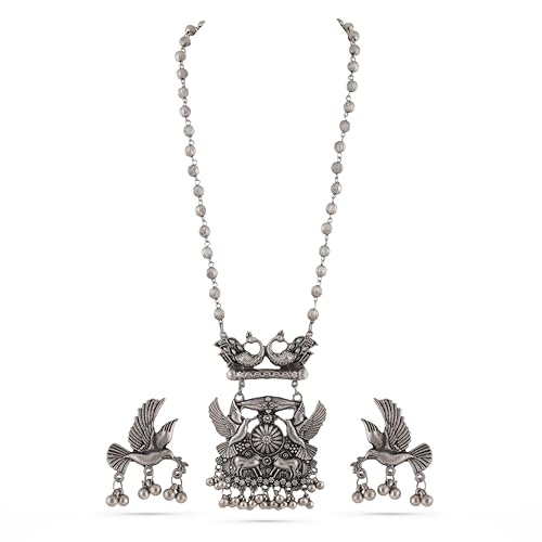 Image of Rubans Oxidised Necklace Set Indian Tribal Style Ethnic Jewellery Gift for Women & Girls
