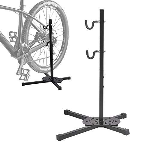 Indoor Bike Storage Rack Bicycle Floor Parking Stand Bicycle Repair Rack Displaying Stand for Mountain and Road Bike Maintenance Indoor Outdoor Garage Storage for 30-55 Pound Bike or Ebike