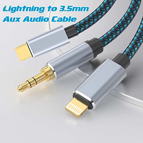 Gobbagoods Aux Audio Cord For Iphone,2 In 1 Usb C&Lightning To 3.5Mm Aux Audio Cable For Car Audio Headphones Multi Function Audio Conversion Cable,Compatible With Type-C Or Ios Devices (3.3Ft) #TOP2