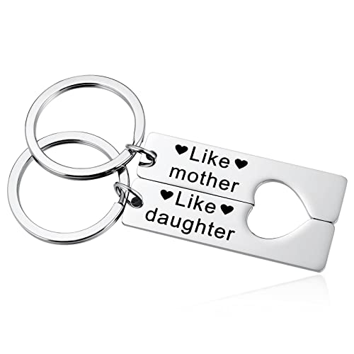 Mother Daughter Keychain, Mothers Day Gift for Mom from Daughters, Birthday Present for Daughter