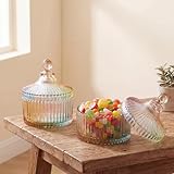 Mifoci 2 Pcs Glass Jar with Lid, 7.4 oz Easter Candy Dish Cookie Jar Jewelry Box for Easter Wedding Party...