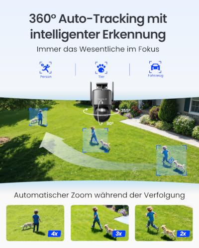 Reolink 4K PTZ Überwachungskamera Aussen Akku mit Auto-Tracking & Auto-Zoom – Ansicht 3