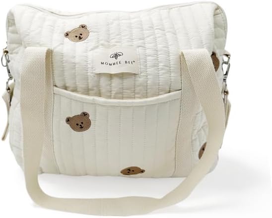 Diaper Bag Snuggle Bear l Bag Handmade Embroidery Lightweight & Eco-Friendly