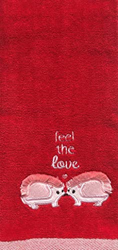 Love You Red Heart Heavy Duty Cotton Kitchen Bath Hand Towels, Set Of 2 #TOP2