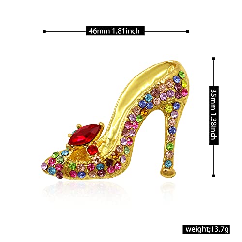 Image of High Heel Brooch Ladies Crystal Rhinestone High Heel Princess Shoes Women Stylish Charm Brooch Pin