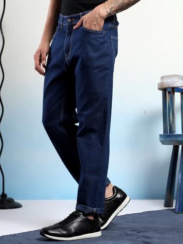 Image of KOTTY Men's Solid Estate Blue Stylish Jeans