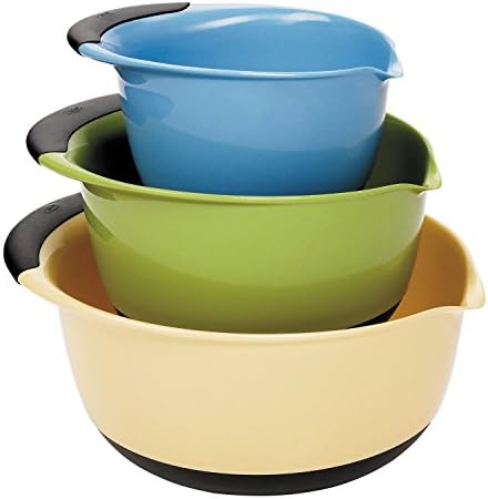 OXO Good Grips 3-Piece Plastic Mixing Bowl Set - Assorted Colors,1.5 liters