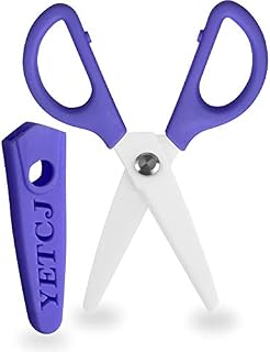 Jonbyi Baby Food Scissors, Portable Ceramic Shears for Kitchen, Classrom, Craft, Pet Care