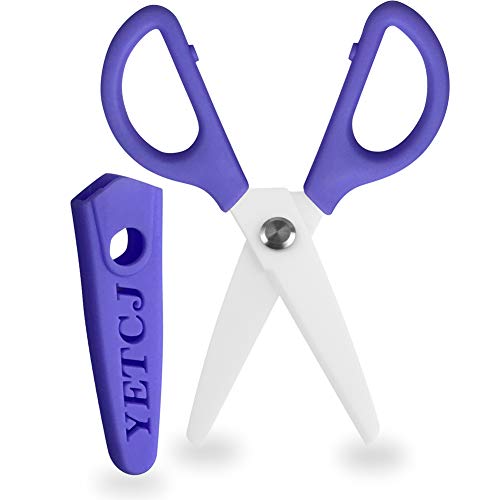 Jonbyi Baby Food Scissors, Portable Ceramic Shears for Kitchen, Classrom, Craft, Pet Care