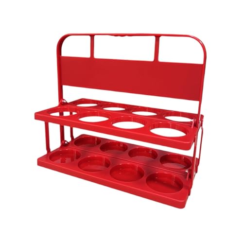 Caisse à bière pliable rouge avec porte-gobelets pour pique-nique et camping