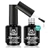 Beetles Top Coat Gel Nail Polish Set 2Pcs 15ml No Wipe Gel Top Coat, Long-Lasting High Gloss Finish, Clear Nail Polish Soak Off UV/LED Nail for DIY & Professional Manicure