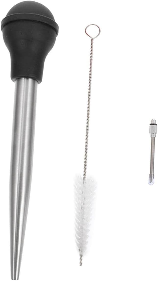 Gadpiparty Stainless Steel Turkey injector with Silicone Bulb for Marinade Bbq Seasoning Tool for Roasting Grilling and Outdoor Cooking Safe Flavor Enhancer for Pork Beef Chicken Lamb