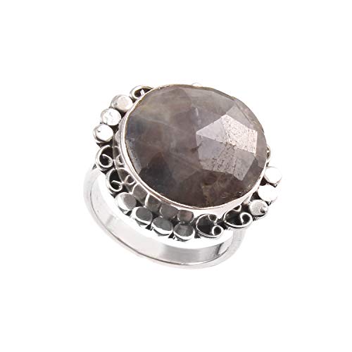 Bague de fiançailles en argent et saphir bleu, le cadeau traditionnel idéal en taille 55