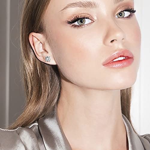 Unicoring Stud Earrings Set 3 Pairs 6Mm Cubic Zirconia Stud Earrings For Women With Different Color Combinations Hypoallergenic #TOP4