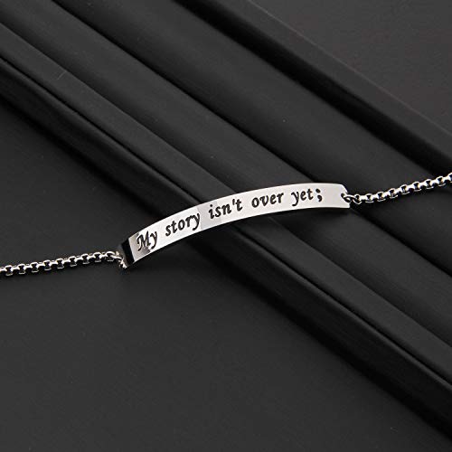 MYOSPARK My Story Isn't Over Yet ID Style Bracelet Inspirational Recovery Gift Semicolon Bracelet3